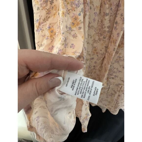 Arizona Jean Co Peach Floral Dress Size 2XL New Without Tags Cottage Boho Spring - Picture 3 of 7